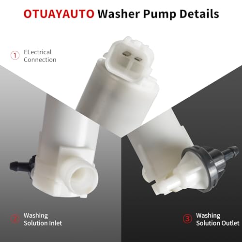 OTUAYAUTO Windshield Washer Pump - Replacement for Nissan Murano Quest Rogue, Infiniti EX35 EX37 FX35 FX37 FX50 QX50 QX56 - Factory OE Style with Grommet, OEM: 28920-CA000 - Image 4