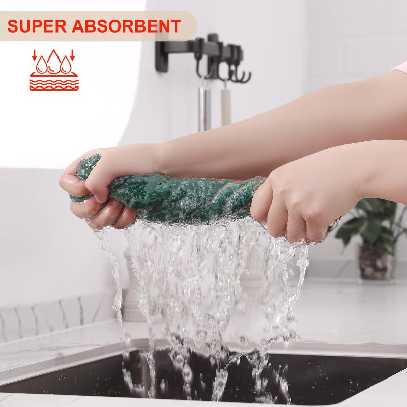 Kitinjoy 100% Cotton Waffle Weave Kitchen Towels  6-Pack Super Soft and Absorbent Kitchen Dish Towels for Drying Dishes  Kitchen Hand Towels  13 in x 28 in  Dark Green - Image 3