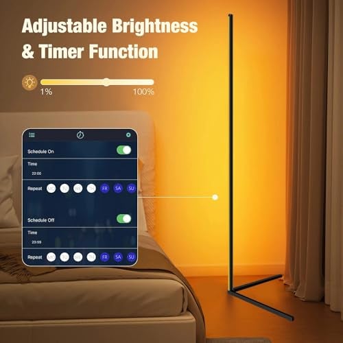 YUGAM LED Floor Lamp RGB+IC, Smart Corner Lamp, Modern for Living Room Bedroom (Pack-1) - Image 5