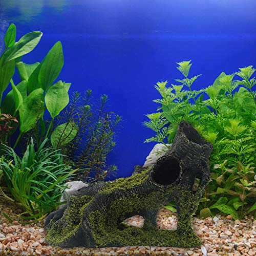 Besimple Aquarium Artificial Tree Hole Resin Aquarium Ornament, Resin Tree Stump Branch for Reptile Habitat Decoration, Tree Trunk Fish Tank Decoration Aquarium Hideaway Rock Cave House Hide Hut - Image 2