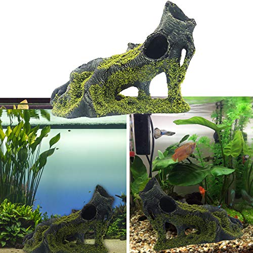 Besimple Aquarium Artificial Tree Hole Resin Aquarium Ornament, Resin Tree Stump Branch for Reptile Habitat Decoration, Tree Trunk Fish Tank Decoration Aquarium Hideaway Rock Cave House Hide Hut - Image 3