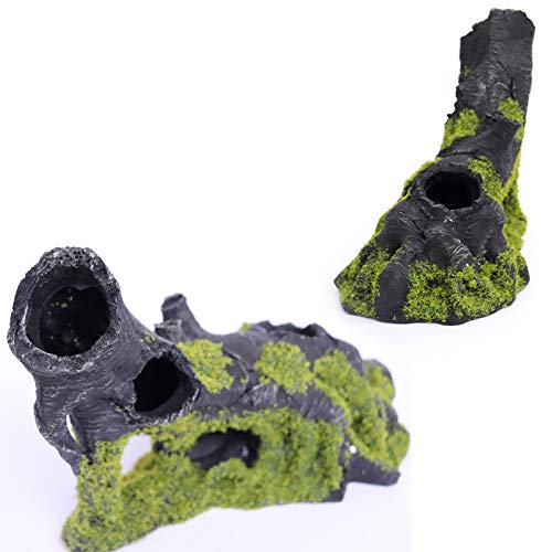 Besimple Aquarium Artificial Tree Hole Resin Aquarium Ornament, Resin Tree Stump Branch for Reptile Habitat Decoration, Tree Trunk Fish Tank Decoration Aquarium Hideaway Rock Cave House Hide Hut - Image 4