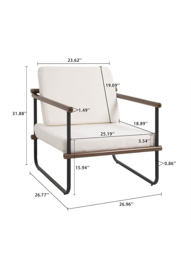 هيكسدريم كرسي بذراعين من القماش، كرسي بذراعين لغرفة المعيشة، أريكة فردية، كرسي استرخاء عصري لغرفة النوم، كرسي بذراعين منجد للقراءة، مناسب لغرفة المعيشة والمكتب وغرفة النوم - Image 3