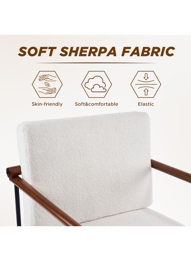 هيكسدريم كرسي بذراعين من القماش، كرسي بذراعين لغرفة المعيشة، أريكة فردية، كرسي استرخاء عصري لغرفة النوم، كرسي بذراعين منجد للقراءة، مناسب لغرفة المعيشة والمكتب وغرفة النوم - Image 4