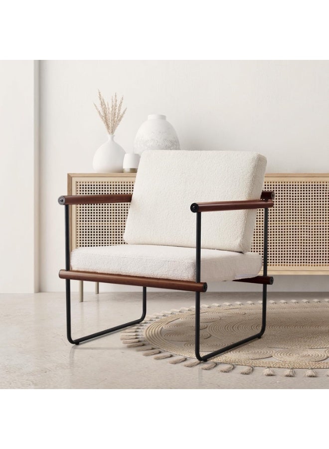 هيكسدريم كرسي بذراعين من القماش، كرسي بذراعين لغرفة المعيشة، أريكة فردية، كرسي استرخاء عصري لغرفة النوم، كرسي بذراعين منجد للقراءة، مناسب لغرفة المعيشة والمكتب وغرفة النوم - Image 1