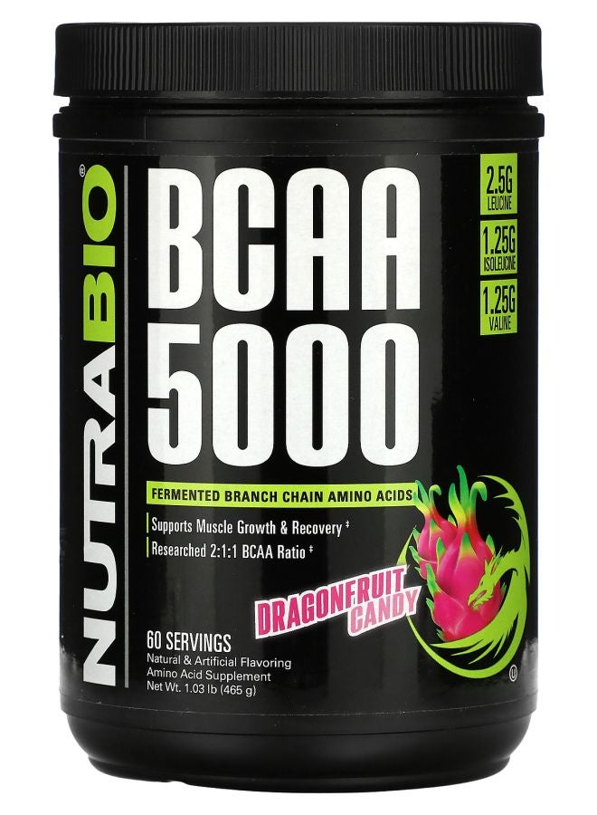 NutraBio BCAA 5000 Dragonfruit Candy 1.03 lb (465 g) - Image 1