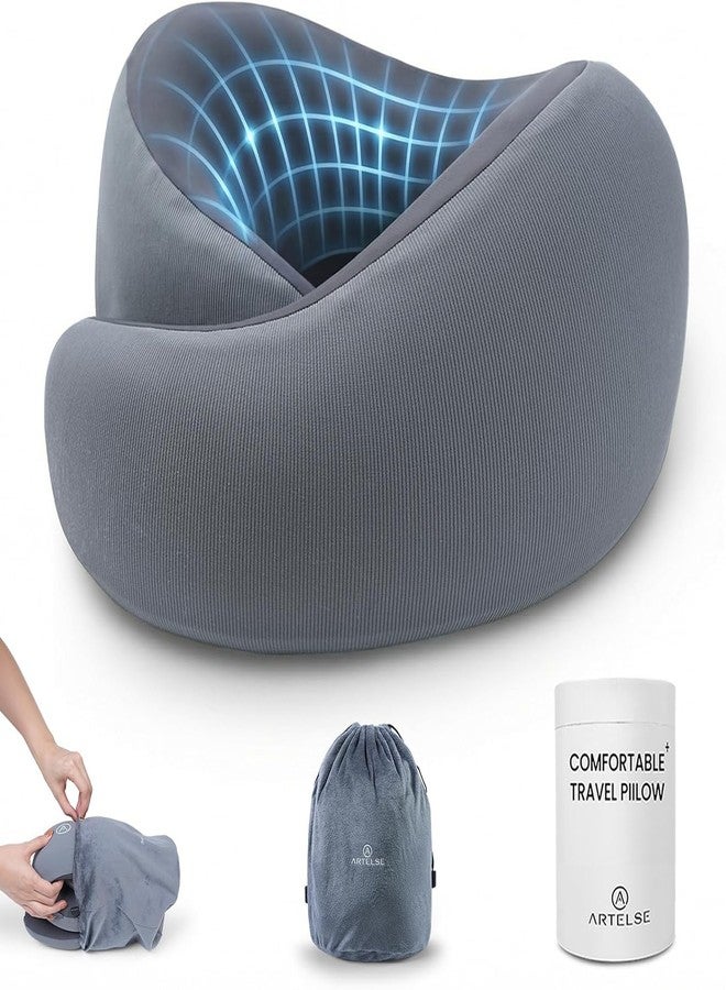 Artelse Neck Travel Pillow - Memory Foam Travel Pillow for Airplane, Washable Comfortable Breathable Cover, 360 Degree Support Ergonomic Design Best for Travel, Flight, Train, Car, Sleeping - Image 1