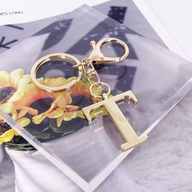 LAXPICOL Gold Letter A-Z Keychain for Women Men Purse Handbags Metal Alphabet Initial Letter Key Ring Keychain - Image 4