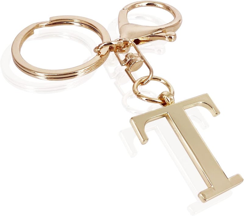LAXPICOL Gold Letter A-Z Keychain for Women Men Purse Handbags Metal Alphabet Initial Letter Key Ring Keychain - Image 1