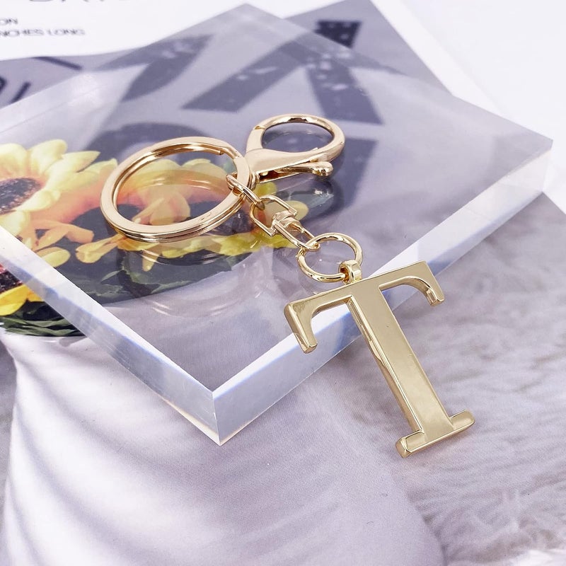 LAXPICOL Gold Letter A-Z Keychain for Women Men Purse Handbags Metal Alphabet Initial Letter Key Ring Keychain - Image 2