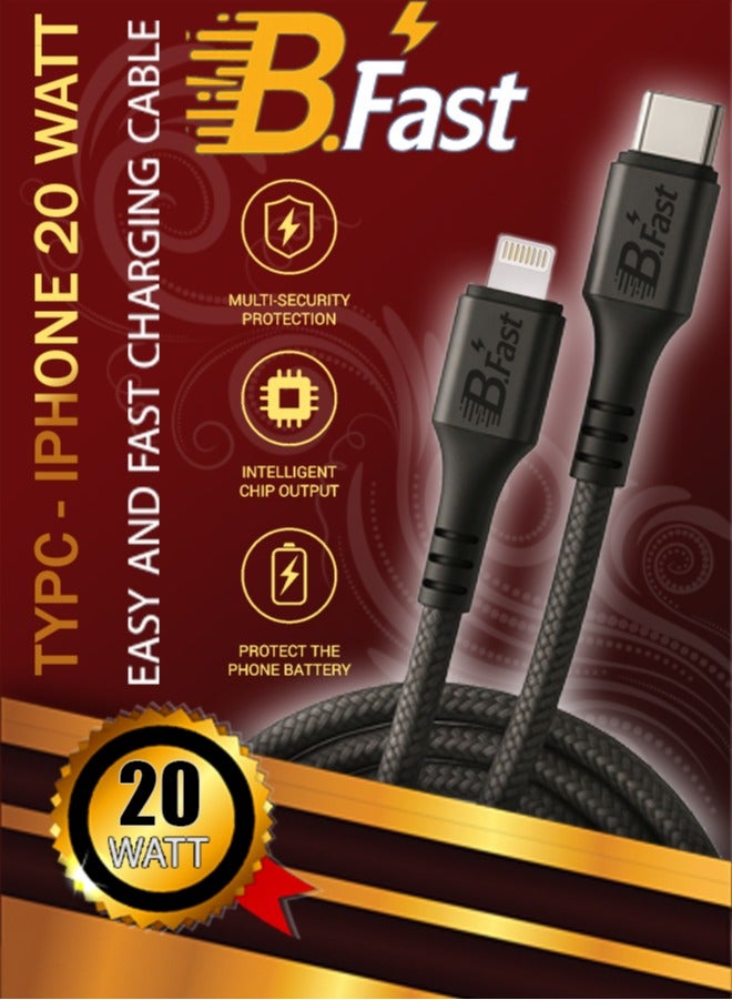 B.Fast iPhone Charging Cable - USB-C to Lightning Certified B.Fast Charging 20 Watt - Image 2