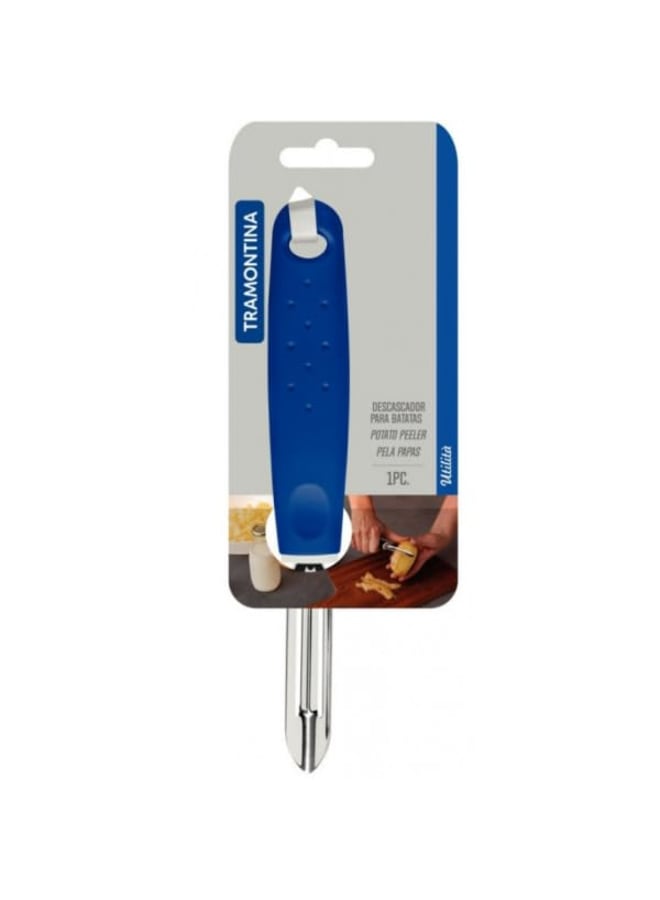 TRAMONTINA Utilità Vegetable Peeler – Stainless Steel Blade with Blue Handle – Efficient Peeling Tool – Dishwasher Safe - Image 4