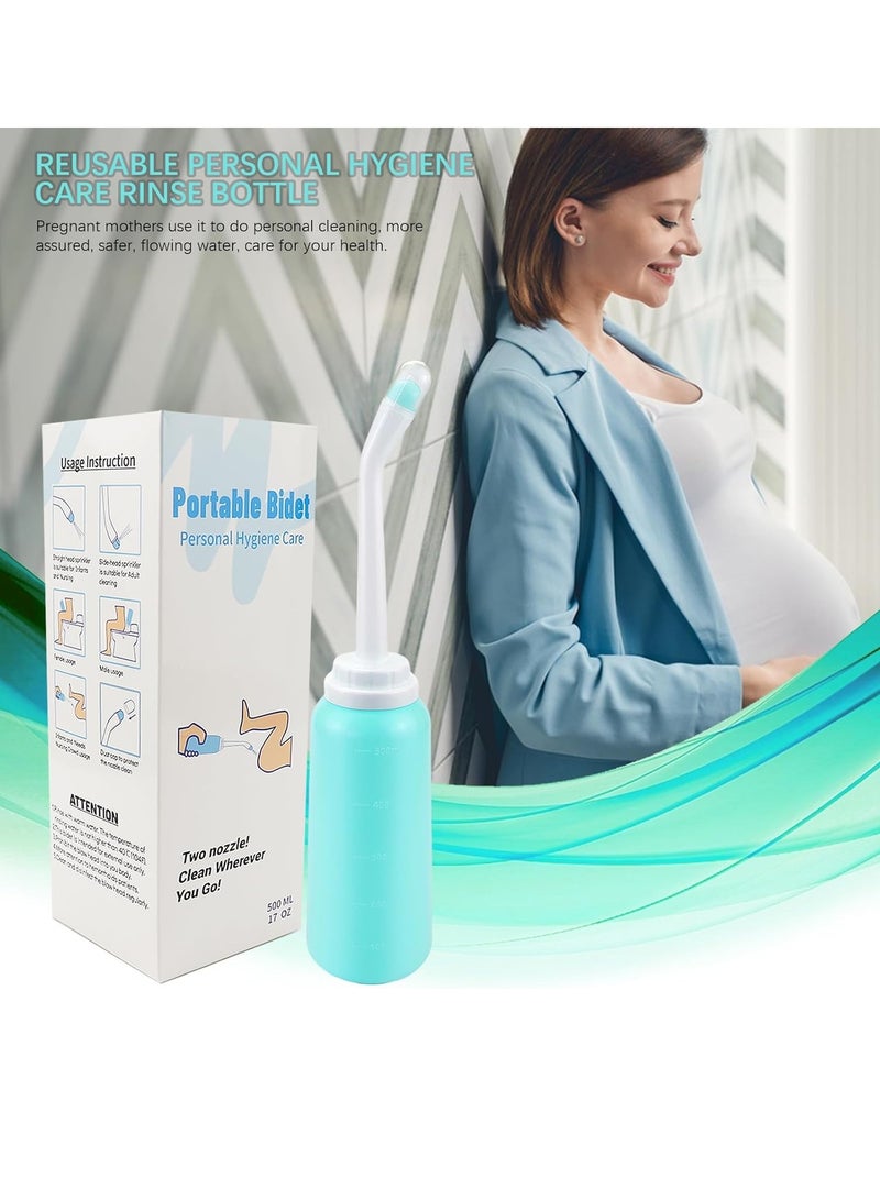Portable Travel Bidet Sprayer 500ML – Handheld Shattaf Bottle for Personal Hygiene, Postpartum Care & Baby Cleaning, Dual Nozzles, Leakproof & Heat-Resistant - Image 4