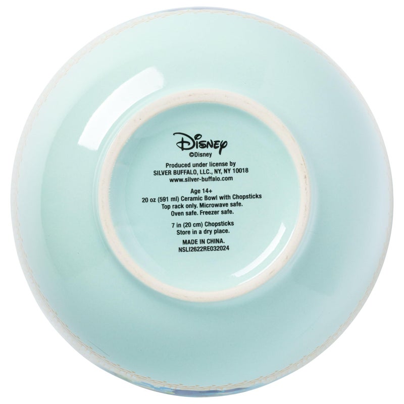 Silver Buffalo Silver Buffalo Disney Lilo and Stitch Slurping Noodles Ceramic Ramen Noodle Rice Bowl with Chopsticks and Spoon  Microwave Safe  20 Ounces  - Image 3