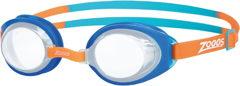 Zoggs Little Ripper Swim Goggles - Blue Orange Clear with Anti-Fog and UV Protection - Image 1