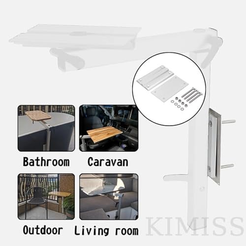 KIMISS Rv Table Base Mount, Removable, Rotatable Adjustable Aluminum Support for Camper, Motorhome, Caravan Space Saving Ideal for RV Furniture - Image 3