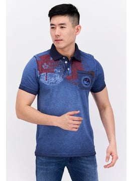 Canadian Peak Men Regular Fit Graphic Short Sleeves Polo Shirt, Blue  - Image 1
