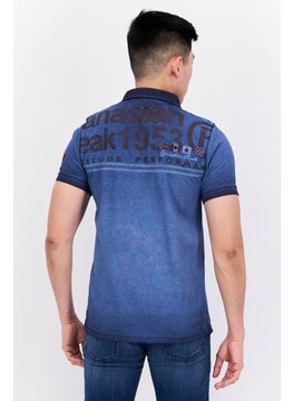 Canadian Peak Men Regular Fit Graphic Short Sleeves Polo Shirt, Blue  - Image 4