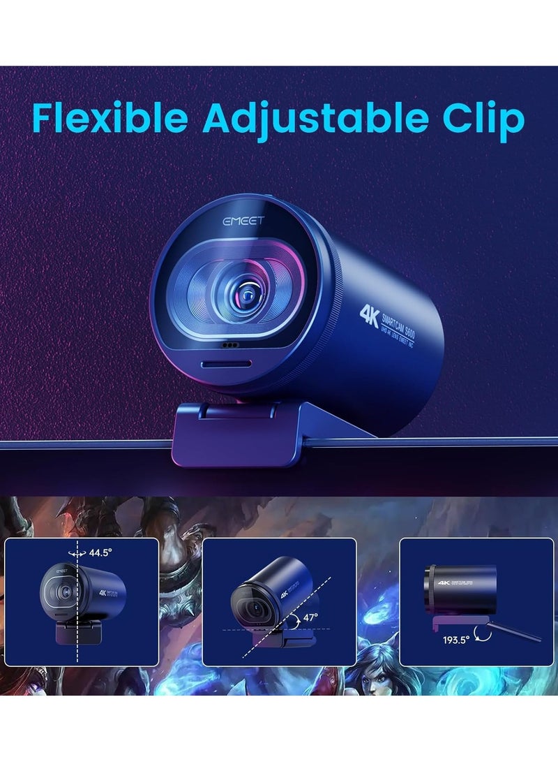 EMEET S600 4K Webcam for Streaming - Sony 1/2.5'' Sensor, PDAF Autofocus, 1080P@60FPS, 2 Noise Reduction Mics - Image 4