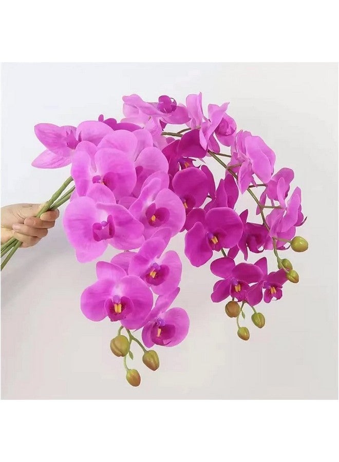 TIED RIBBONS Polyester Set Of 3 Artificial Orchid Flowers For Vase Pot (Pink, 93.98 Cm) Decorative Items For Home Décor Living Room Bedroom Office Table Top Centerpiece Wedding Decoration  - Image 1