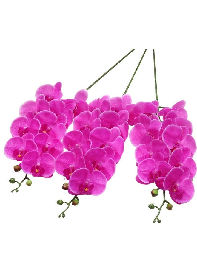 TIED RIBBONS Polyester Set Of 3 Artificial Orchid Flowers For Vase Pot (Pink, 93.98 Cm) Decorative Items For Home Décor Living Room Bedroom Office Table Top Centerpiece Wedding Decoration  - Image 3