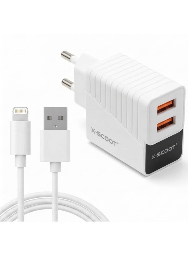 X-SCOOT X-SCOOT ch-232 Dual Usb Wall Charger With Lightning Cable usba Z10BFCB7ED53FE0315F94Z