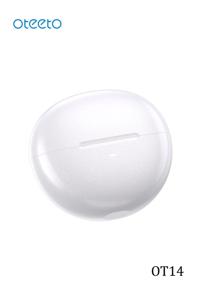 Oteeto OT14 True Wireless Bluetooth 5.4 Earbuds with 13mm Dynamic Drivers Touch Control and Crystal Clear Mic Compatible with iPhones and iPads White - Image 2