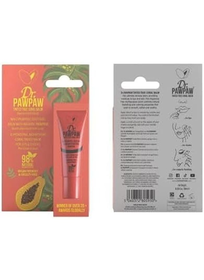 Dr.PAWPAW Dr. Pawpaw Tinted True Coral Balm, Multipurpose Soothing Balm With Natural Pawpaw, For Lips, Cheeks & Skin, 25Ml  - Image 2