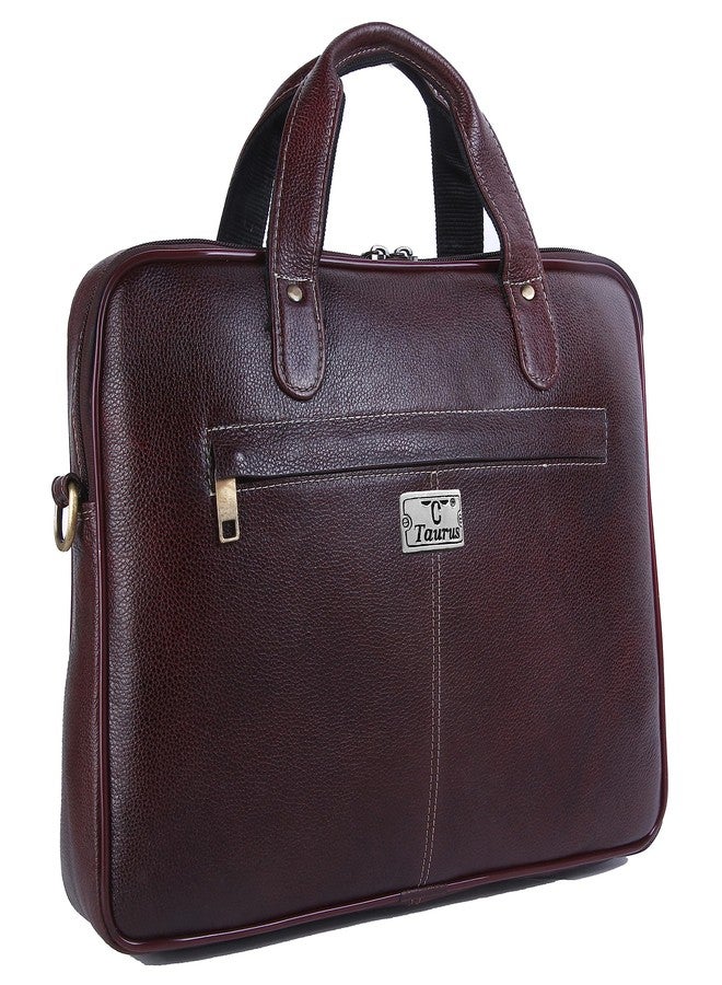TAURUS Unique Brown Genuine Leather 15.6 Inch Laptop Bag/Office Bags for Men - Image 1