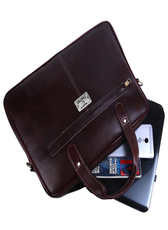 TAURUS Unique Brown Genuine Leather 15.6 Inch Laptop Bag/Office Bags for Men - Image 5
