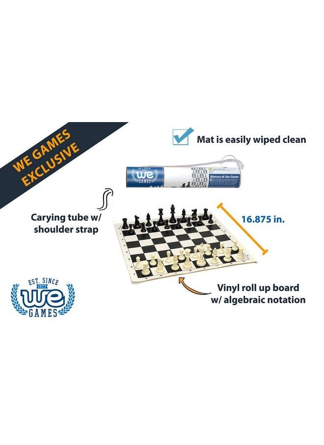 WE Games Chess Sets For Adults Chess Board Is 17 In. Chess Pieces With 3.08 Inch King Travel Chess Set Board Games Storage In Convenient Portable Carry Tube Games For Adults  - Image 3