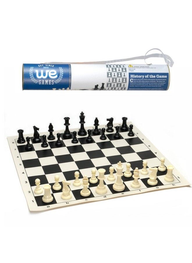 WE Games Chess Sets For Adults Chess Board Is 17 In. Chess Pieces With 3.08 Inch King Travel Chess Set Board Games Storage In Convenient Portable Carry Tube Games For Adults  - Image 1