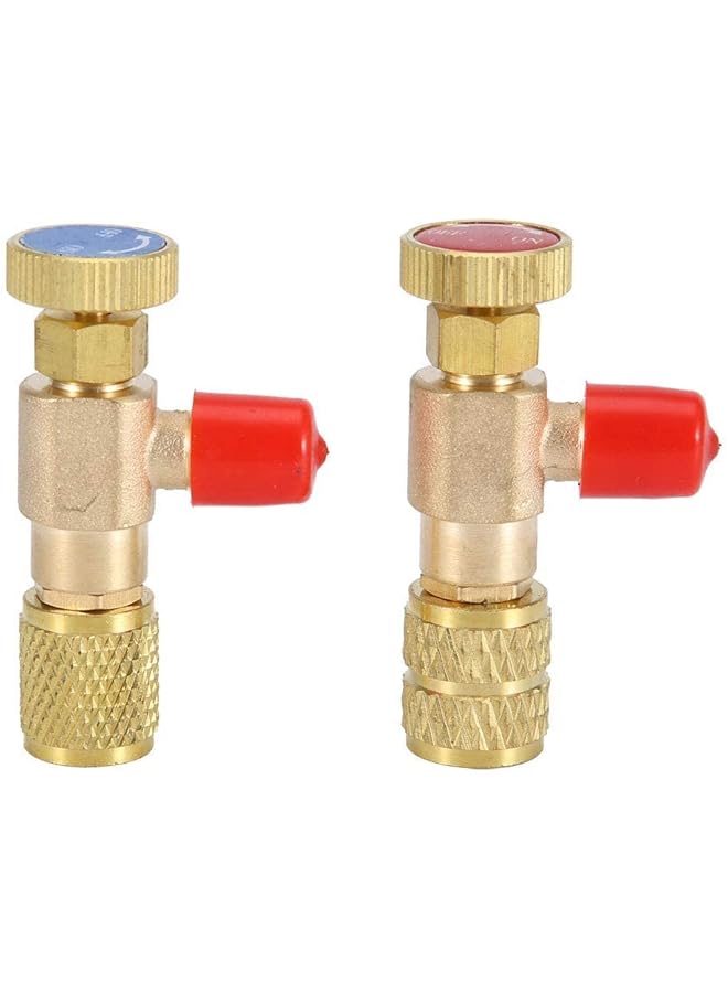 KASTWAVE Refrigerant Valve, 2 Pcs Filling Refrigerant Safety Valve, Liquid Safety Valve For R410A R22 Air Conditioning Refrigerant, 1/4" Safety Adapter Refrigerant Charging Valve - Image 4