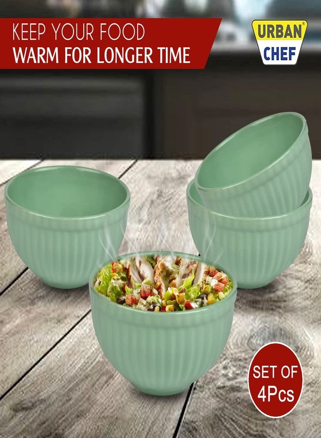URBAN CHEF أوعية سيراميك من أوربان شيف | 550 مل | أدوات مطبخ، وعاء آمن للاستخدام في الميكروويف، وعاء تقديم، طقم أوعية، أوعية للمطبخ، وعاء خلط، سيراميك بريزم مصنوع يدويًا (طقم من 4 قطع - أخضر بحري) - Image 5