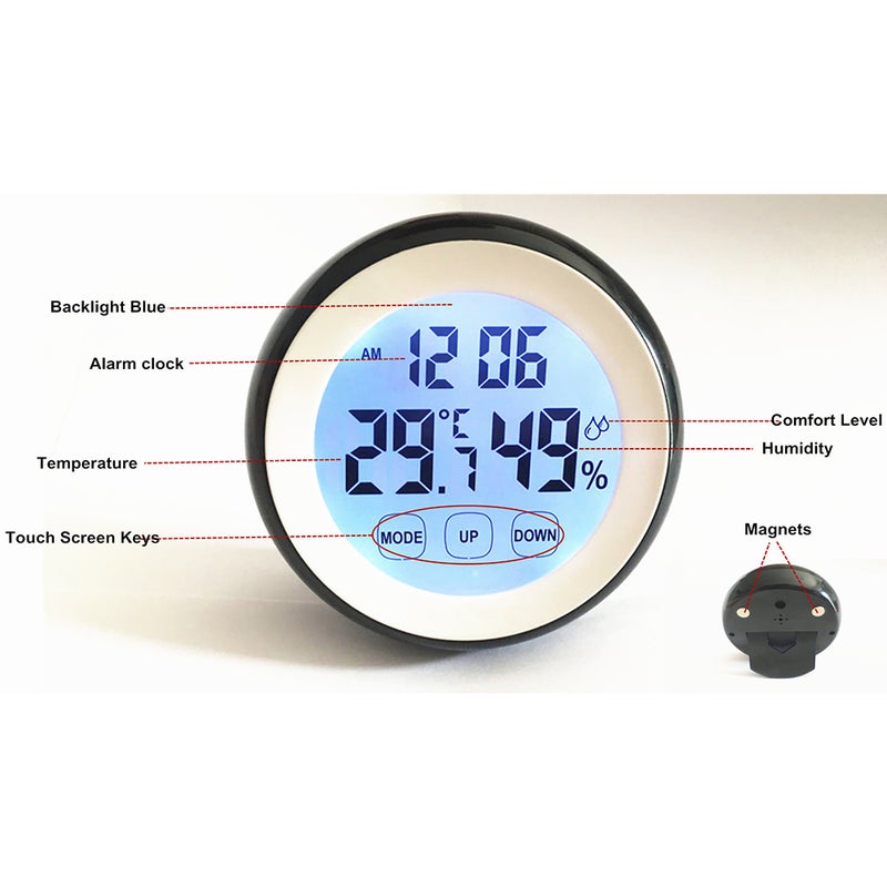 LCD Temperature Humidity Meter Hygrometer without Battery (Black) - Image 2