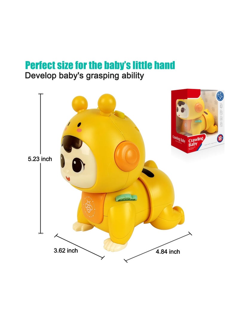 Excefore - Baby Crawling Toys, Light up Music Toys with Musical and Light, Baby Toys 6 to 12 Months, Early Educational Toys for Toddlers, Baby Girl Gift, Baby Toys, Yellow - Image 1