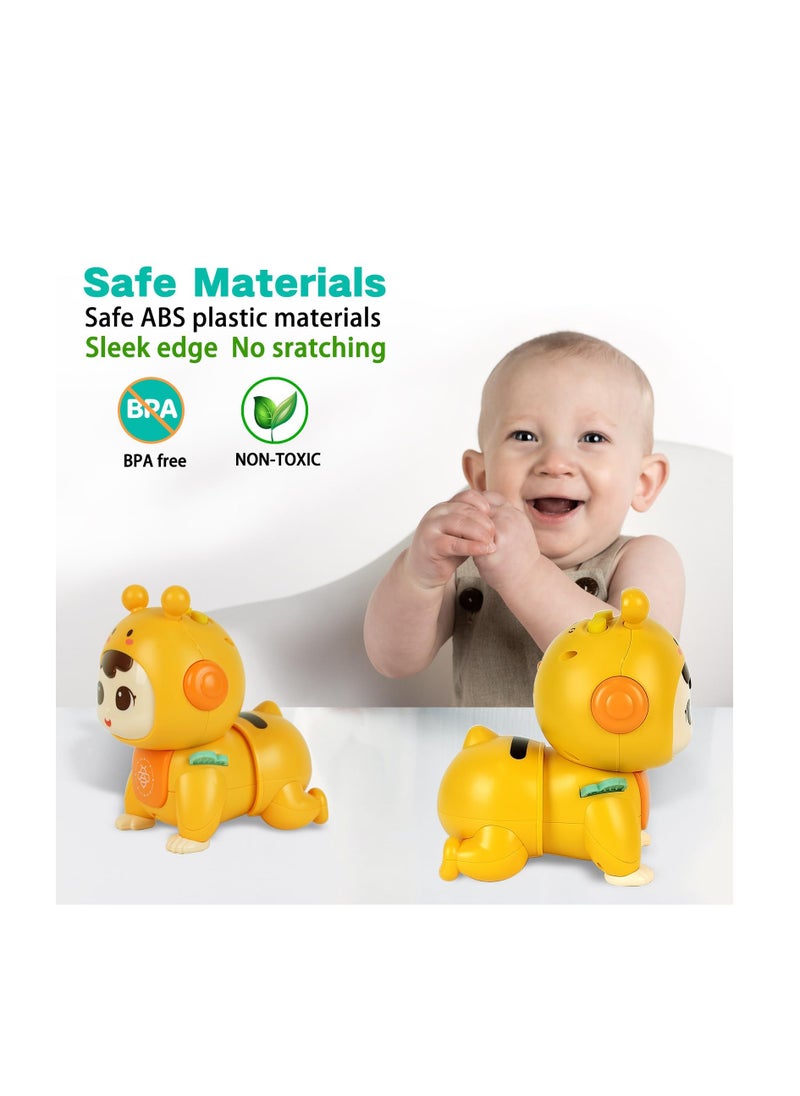 Excefore - Baby Crawling Toys, Light up Music Toys with Musical and Light, Baby Toys 6 to 12 Months, Early Educational Toys for Toddlers, Baby Girl Gift, Baby Toys, Yellow - Image 1