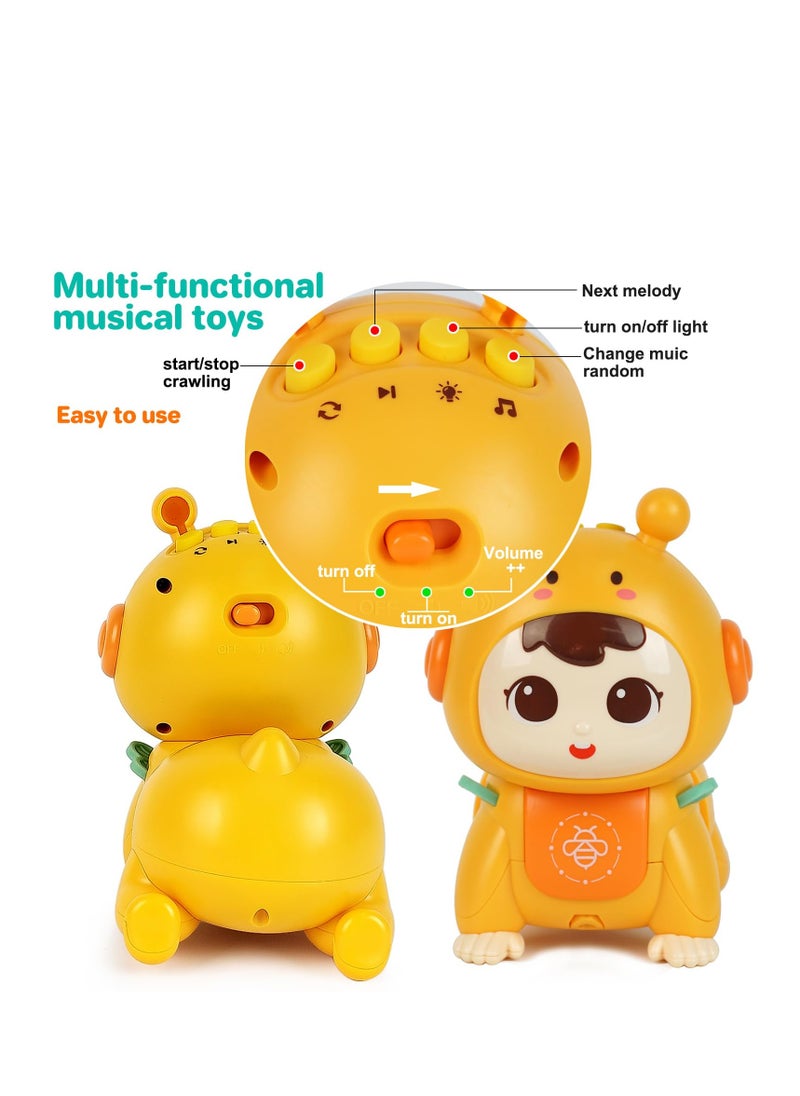 Excefore - Baby Crawling Toys, Light up Music Toys with Musical and Light, Baby Toys 6 to 12 Months, Early Educational Toys for Toddlers, Baby Girl Gift, Baby Toys, Yellow - Image 1