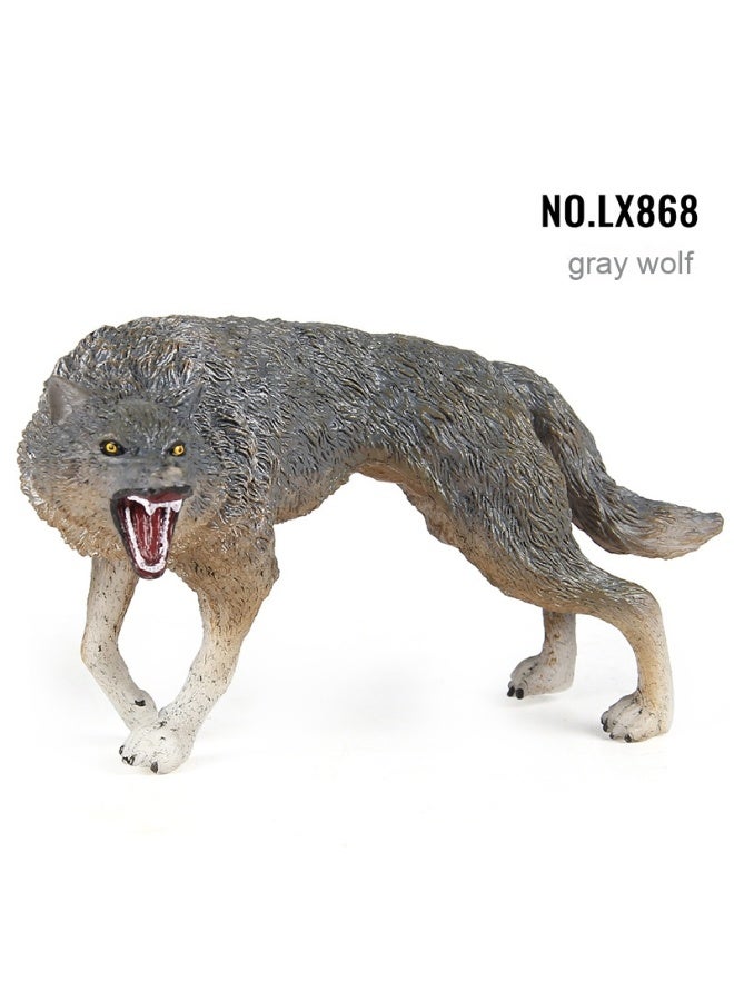 NIBEMINENT Children's Cognitive Development Wild Animal Models - Realistic Wolf Figurines: Male Wolf, Female Wolf, and Wolf Cub Toys