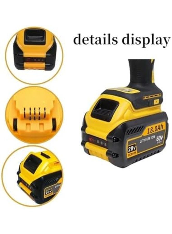 60V 20V MAX Replacement Li Ion Battery For Dewalt Flexvolt DCB606 DCB609 With 1PCS US Charger - Image 5