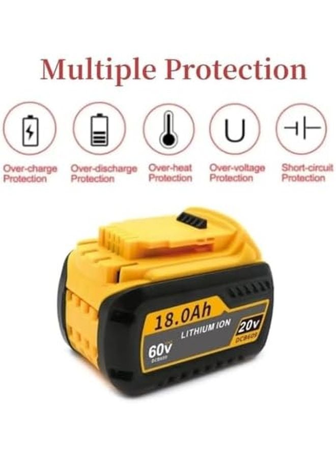 60V 20V MAX Replacement Li Ion Battery For Dewalt Flexvolt DCB606 DCB609 With 1PCS US Charger - Image 3