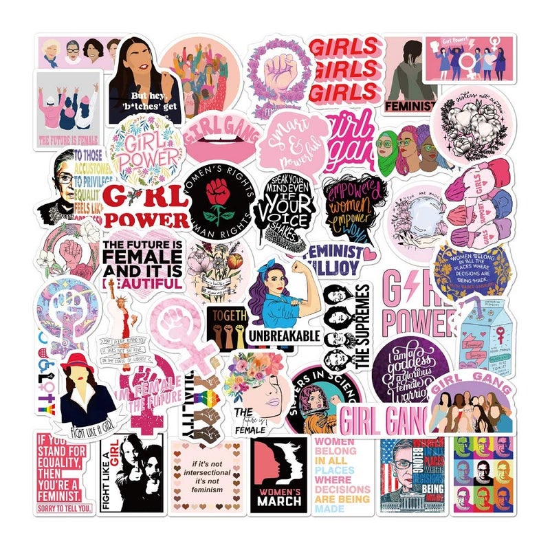 iDream Self-Adhesive Glossy Pink Fun Girls Stickers (Set of 50) – Vibrant, Durable, Decorative Stickers for Craft, Scrapbooking, School Supplies, and Personalizing Accessories - Image 5