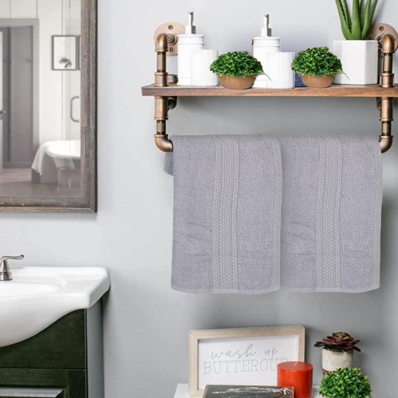 BePlush Zero Twist Bamboo Hand Towels Set of 2 : Ultra Soft, Highly Absorbent, Quick Dry, Anti Bacterial Napkins for Hand Towel || 450 GSM, 40 X 60 cms (2, Grey) - Image 4