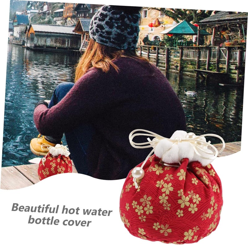 klarako 4pcs Draw Winter Injection Comfortable Cozies Decorative Holder Portable Tea Hot Belly Accessory Warm Hot-Water Reusable Cold Container Bottle Foot Warmer Cosy Cover Hand Creative - Image 2