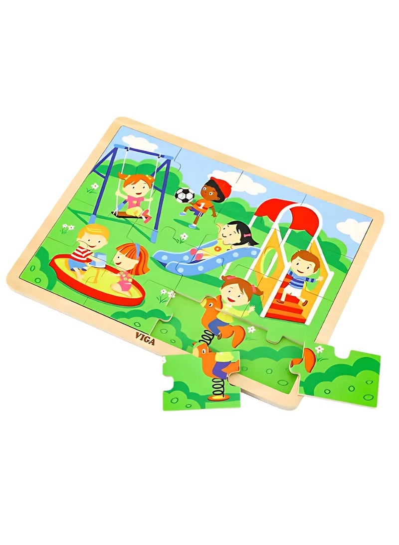 فيجا مدينة ملاهي الألغاز الخشبية، 16 قطعة - Image 2