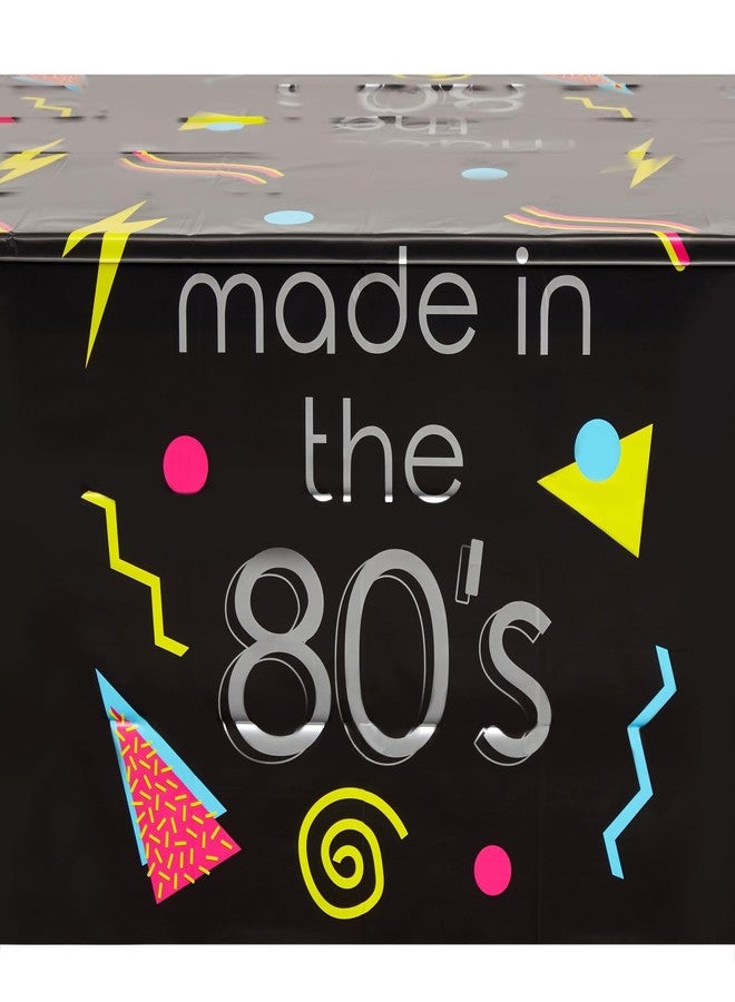 Sparkle and Bash 3 Pack Retro 80s Table Cover, Plastic Tablecloth for 1980s Party Decorations (54 x 108 in) - Image 5