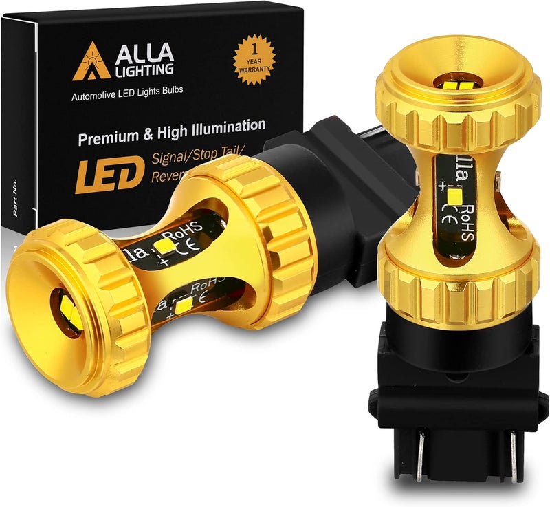 Alla Lighting 3156 3157 LED Bulbs - 3000lm Super Bright Car Signal Reverse Stop Brake Tail Lights, 6000K White - Image 1