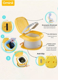 Ominii Travel Potty for Toddler,Portable Potty Training Toilet,for Indoor and Outdoor 2-in-1 Car Potty Chair,Folding Toilet,Toilet Male and Female Baby,Portable Outing Travel Car for Baby  - Image 2