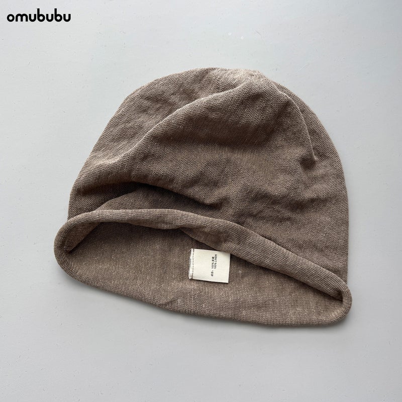 100% Linen Women's Beanie Breathable Slouchy Oversized Hat - Image 1