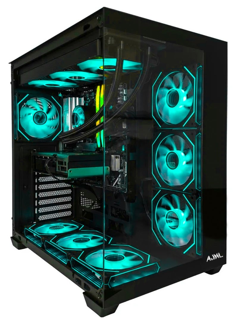 أجيال كمبيوتر ألعاب Intel Core i7-14700K مع بطاقة رسومات Nvidia GeForce RTX 5070 - أداء فائق في معالجة الفيديو بدقة 8K - معالج Intel Core i7-14700K، 20 نواة و28 خيطًا، بطاقة رسومات Nvidia GeForce RTX 5070 بسعة 12 جيجابايت، ذاكرة وصول عشوائي DDR5 بسعة 32 جيجابايت بتردد 6000 ميجاهرتز، قرص SSD من نوع NVMe Gen4 بسعة 1 تيرابايت، مبرد سائل 360 مم، مزود طاقة 850 واط حاصل على شهادة 80 Plus Gold، نظام تشغيل Windows 11 Pro، يدعم Wi-Fi، تصميم أسود - Image 2